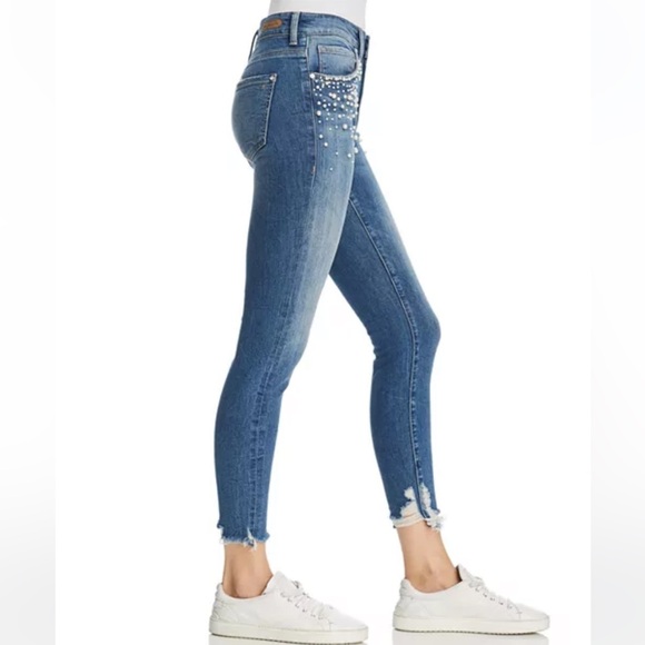 Mavi Tess Embellished High Rise Skinny Jeans in Indigo Pearl Size 29 EUC - Picture 2 of 12